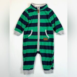 CARTER'S‎ Baby Boys' Rugby Stripe "Little Explorers" Fleece & Sherpa Jumpsuit 6M